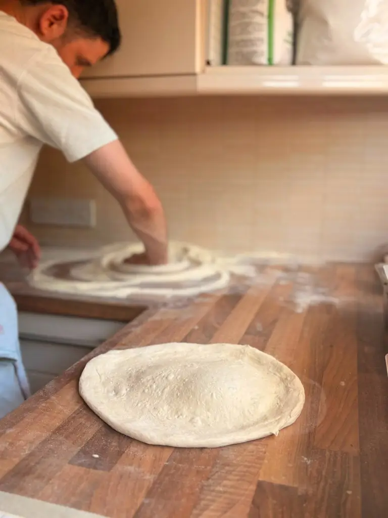 Fresh dough on the counter