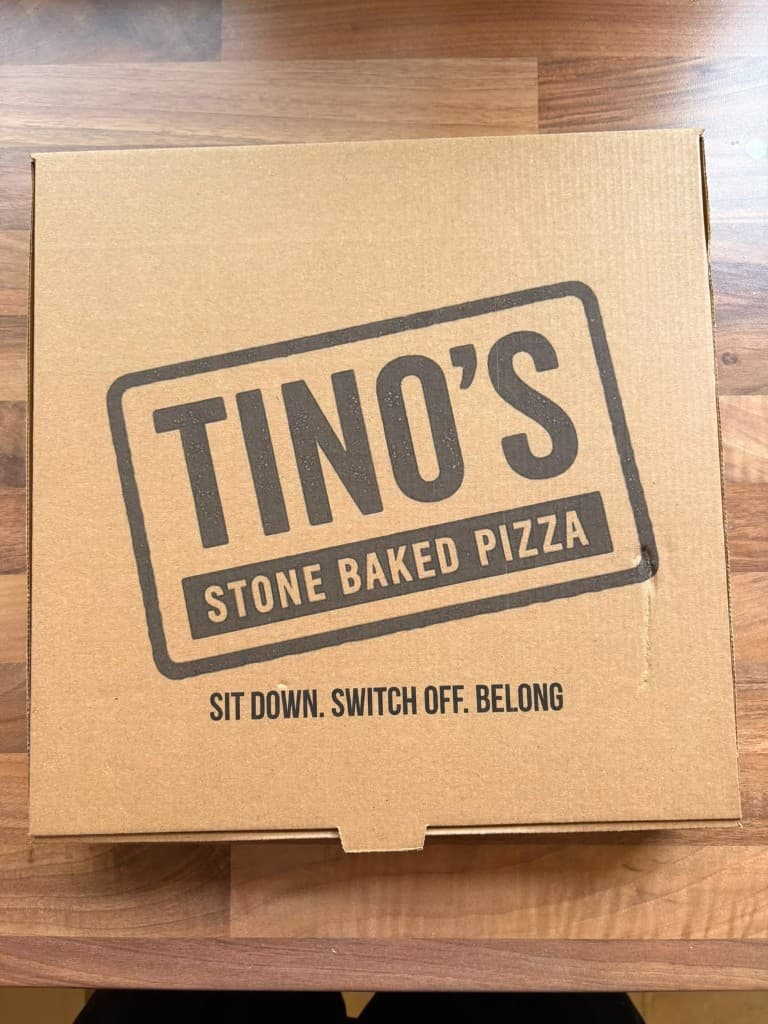 Tino's pizza box