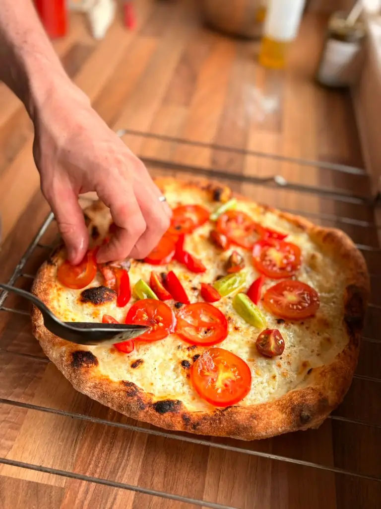 Adding fresh tomatoes
